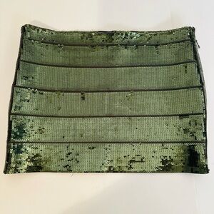 Haute Hippie SZ S Metallic Green Sequins Paillette Mini Skirt Women’s NWOT